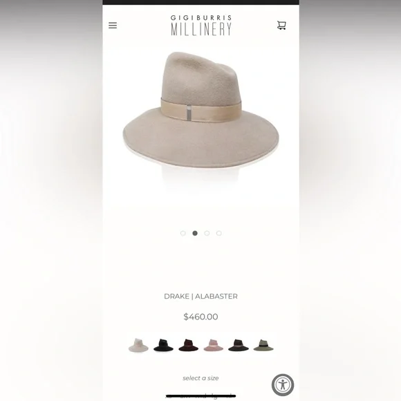 Gigi Burris Millinery DRAKE | ALABASTER hate.no tag,never worn - Picture 3 of 9